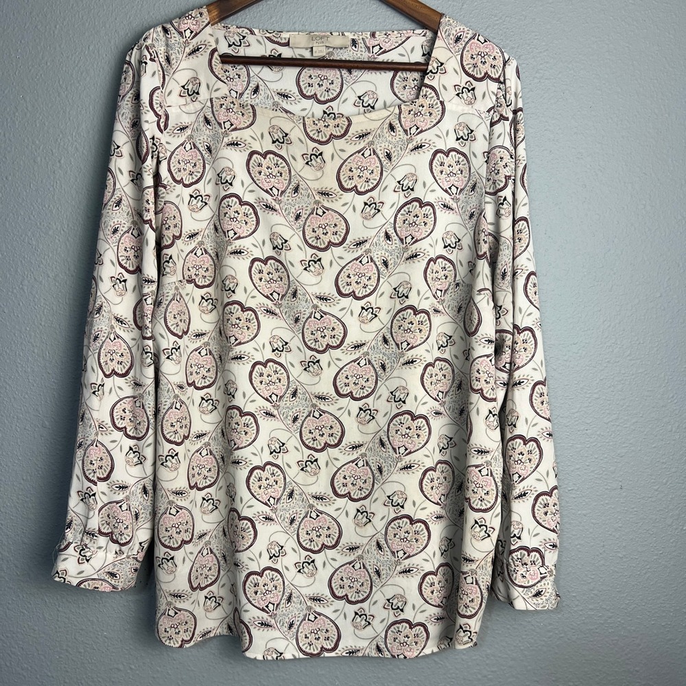 LOFT Plus Boho Paisley Retro 70's Square Neck Hippie Blouse Floral Print Size 18